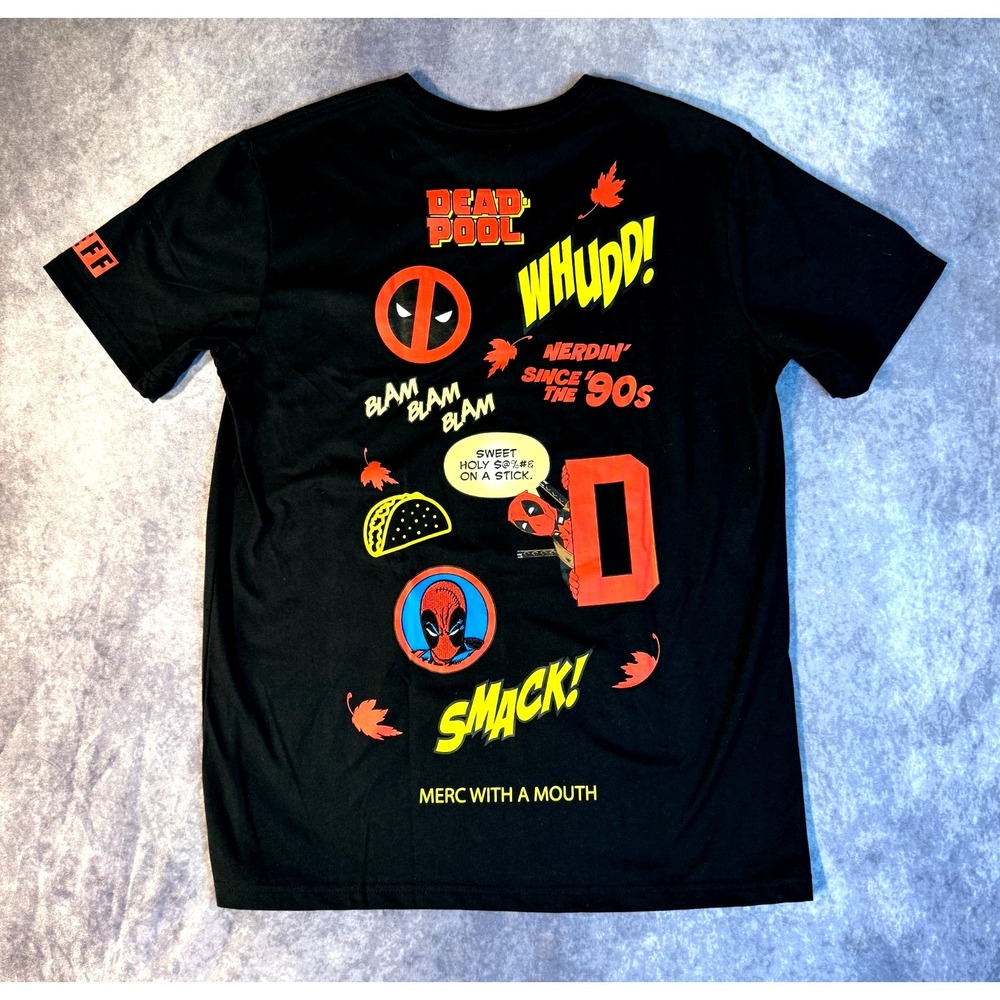 Deadpool Marvel Graphic T-Shirt Black Mens Medium Comic Movie Tee